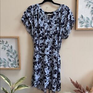 LOFT Navy Floral Mini Dress